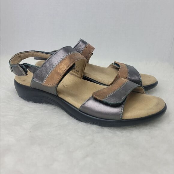 SAS Nudu Dusk Leather Wide Orthotic Diabetic Women's Sandals Shoes Size 6.5 W - Picture 1 of 10